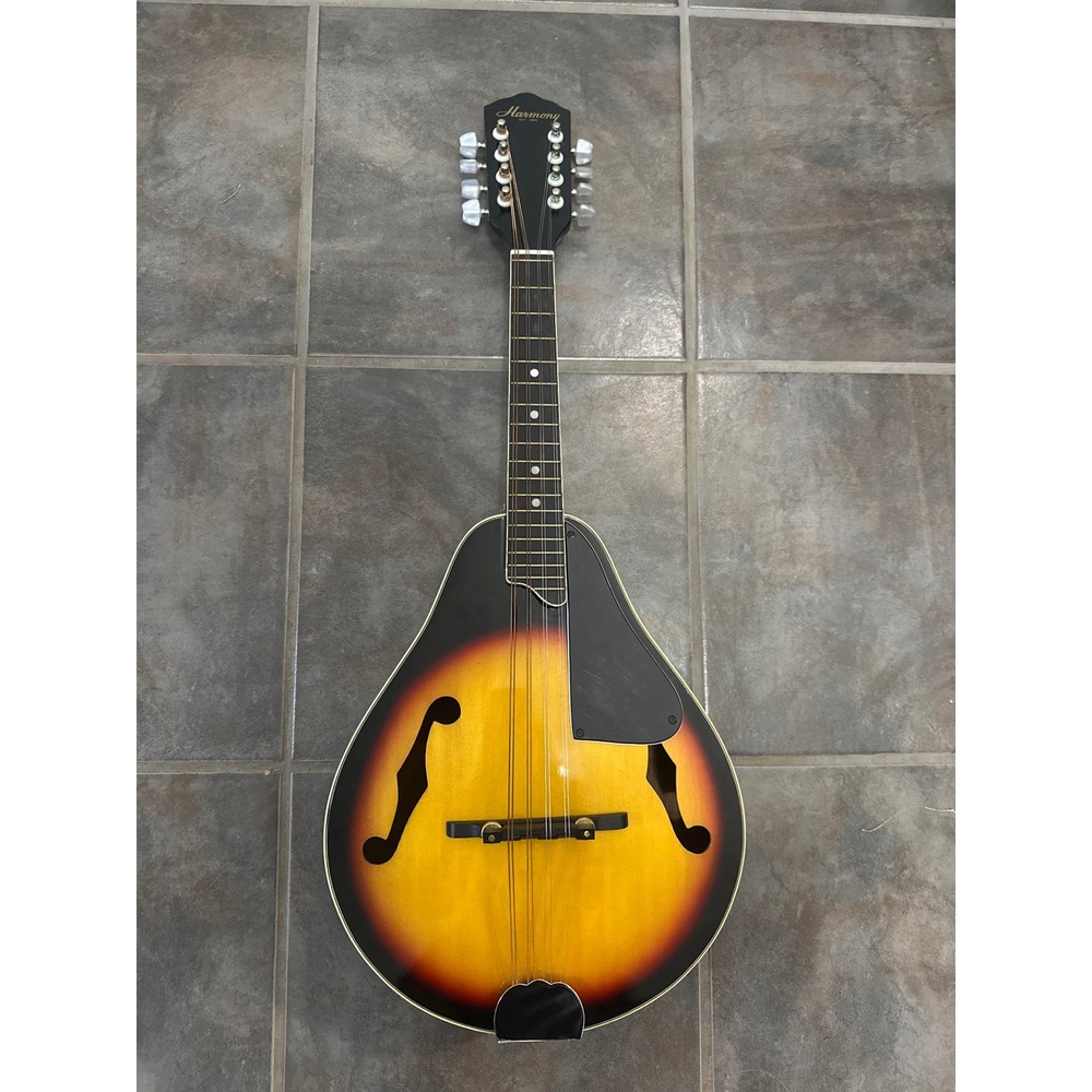 Vintage 1970s Harmony M100 A-Style Mandolin Sunburst with Case